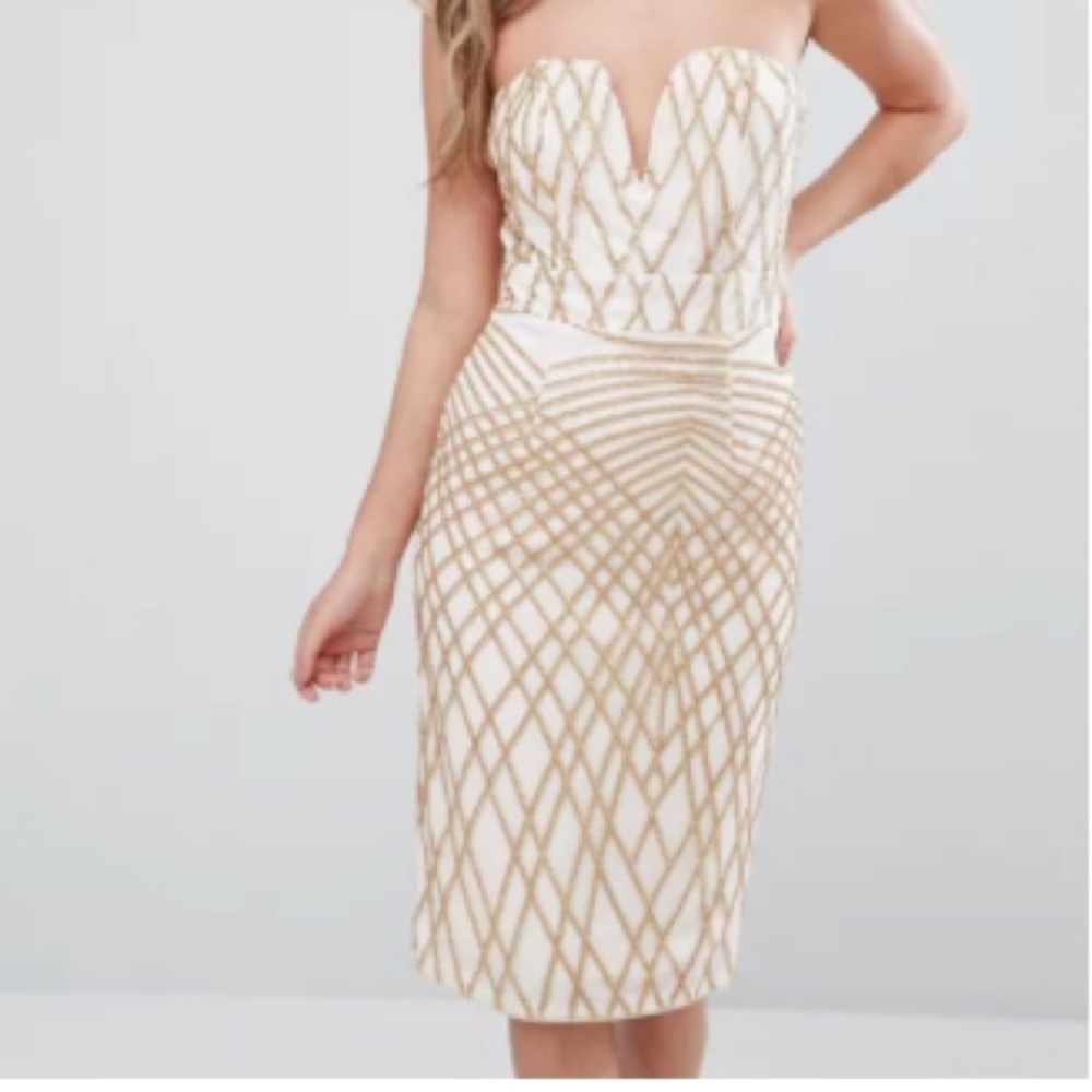 Sweetheart pencil midi formal sequin dress